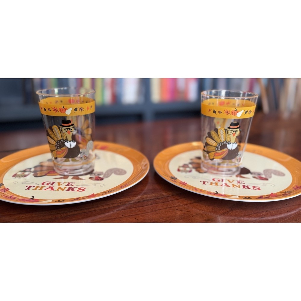 4 Piece Children's Thanksgiving Plastic Dining‎ Set